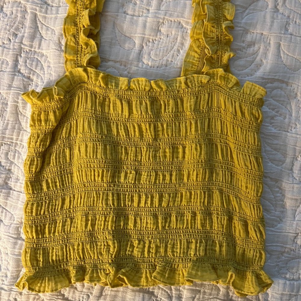 Chelsea & Violet Yellow Cropped Tank